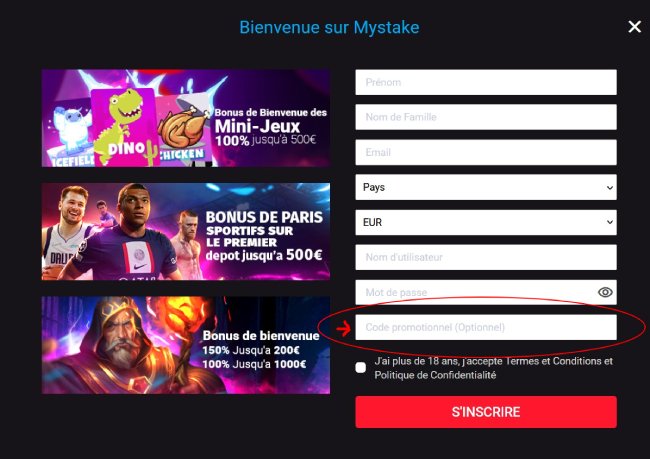 Comment utiliser un code promo Mystake ?